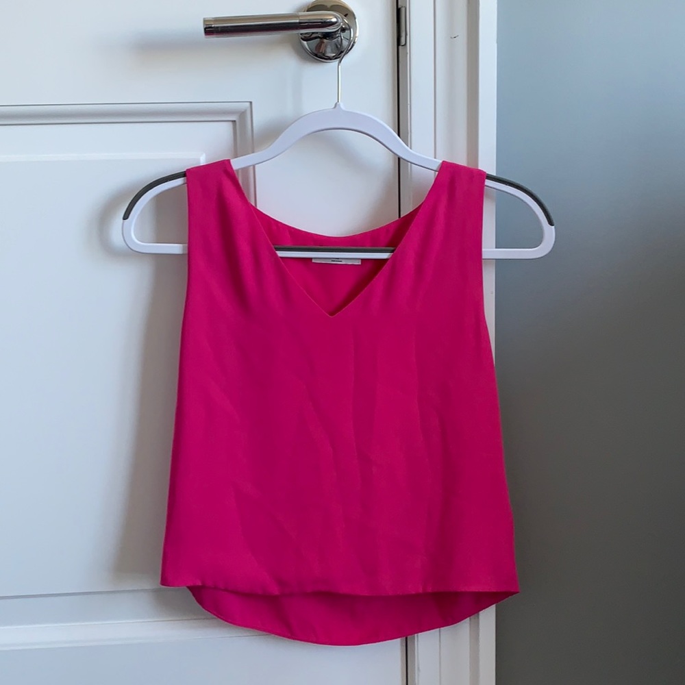 Pink sleeveless blouse
